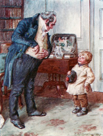 Ilustración para la receta de Doctor Marigold por Dickens de Charles Edmund after Brock